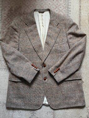 Vintage Samuelsohn 100% Wool Herringbone Sport Coat | Made in Canada | 44R